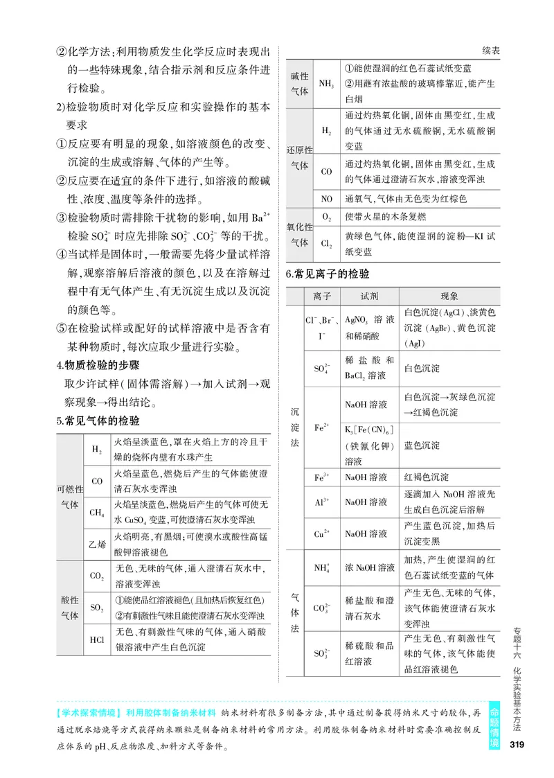 《1_4.PDF教参电子书——知识讲解册_2024版教学资源包_2024版.新高考版化学.5·3A版_16_专题十六化学实验基本方法_6_专题电子书》第4页预览