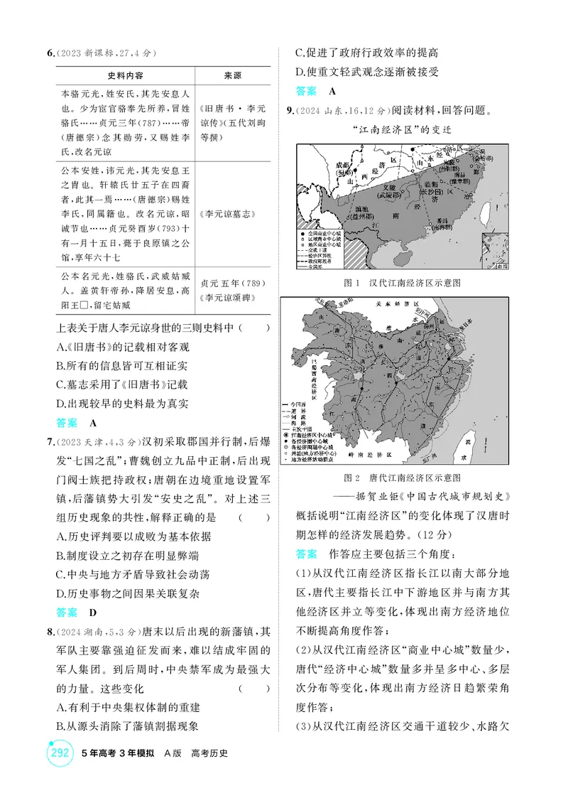 《1_02-第二单元　三国两晋南北朝的民族交融与隋唐统一多民族封建国家的发展_2026版教学资源包_202653高考总复习A版_湖南版_2026版.湖南版.选考总复习.历史.5·3A版_二、教师用书PDF_1_精练册PDF》第2页预览