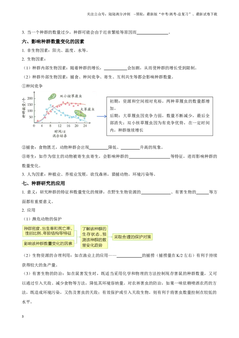 《考点36种群的数量特征和数量变化（讲义）（原卷版）_06-生物-高考总复习_一轮复习_2024年_2023-2024学年高三生物一轮复习_资料》第3页预览