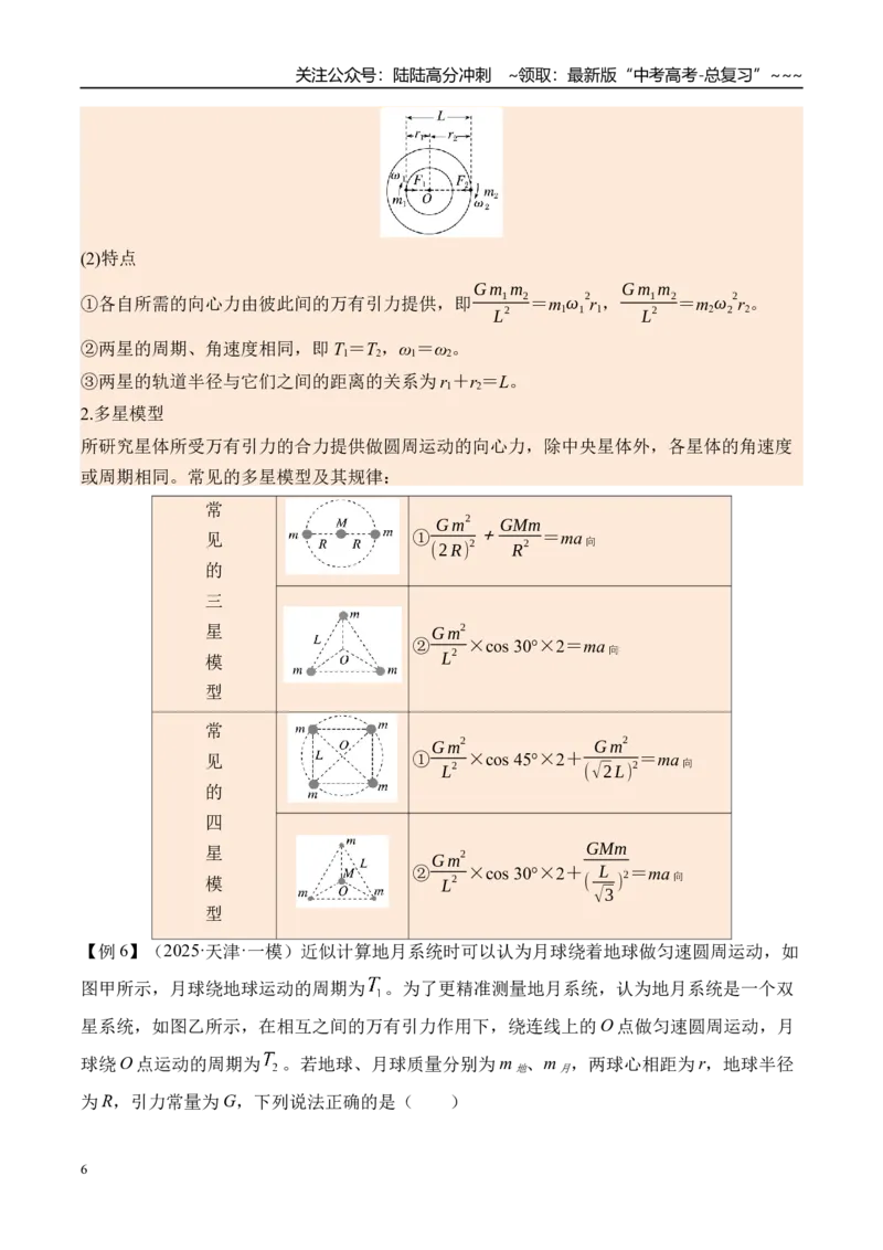 《第26讲卫星变轨问题双星模型-（讲义）（学生版）_04-物理-高考总复习_一轮复习_2026年-物理高考一轮复习_2026年高考物理一轮复习精讲精练-G367_资料》第6页预览