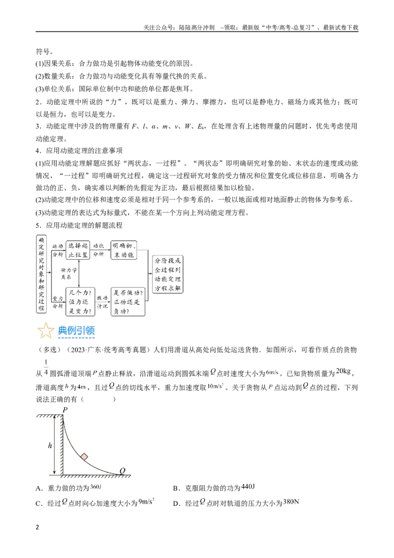 《考点24动能定理及其应用（解析版）_04-物理-高考总复习_一轮复习_2024年_2024年高考物理一轮复习考点帮（全国通用）_答案解析版》第2页预览