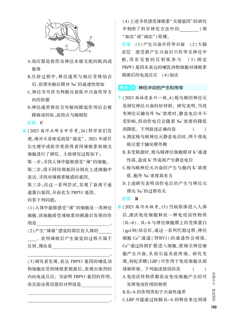 《1_17-专题十七　神经调节（教参电子书—分层集训）_2024版教学资源包_2024版.新高考版生物.5·3A版_17_专题十七神经调节(1)_4_PDF教参电子书》第2页预览