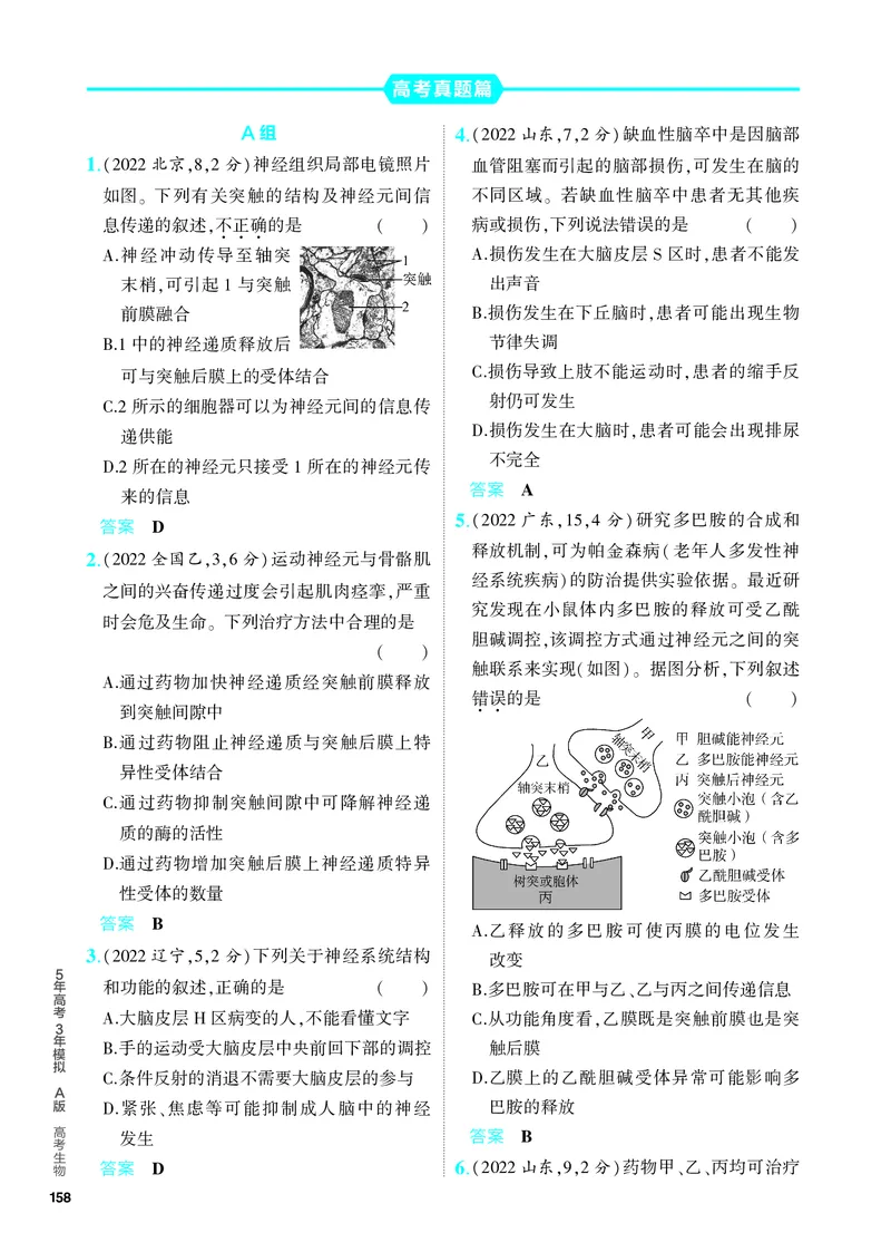 《1_17-专题十七　神经调节（教参电子书—分层集训）_2024版教学资源包_2024版.新高考版生物.5·3A版_17_专题十七神经调节(1)_4_PDF教参电子书》第7页预览