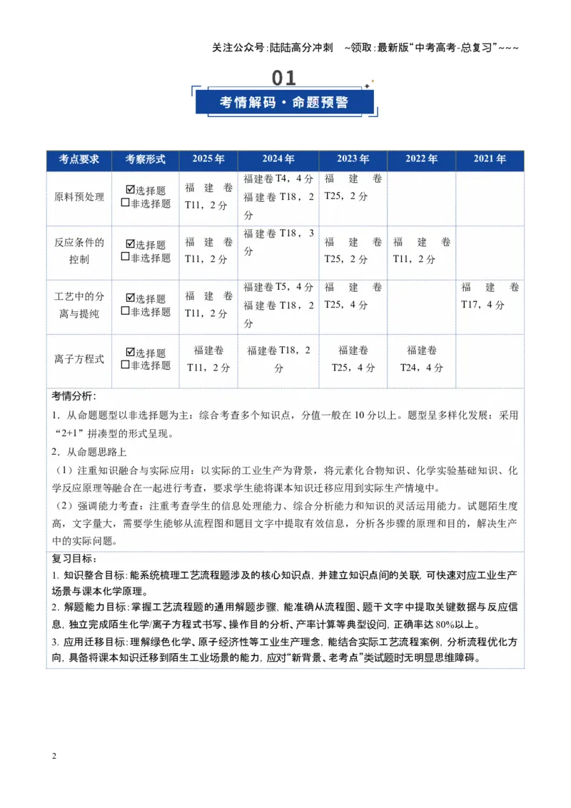 《第05讲工业流程题解题策略（教师版）_05-化学-高考总复习_一轮复习_2026年-化学高考一轮复习_2026年高考化学一轮课件+讲义+练习（福建专用）-G328_第八章水溶液中的离子反应与平衡》第2页预览