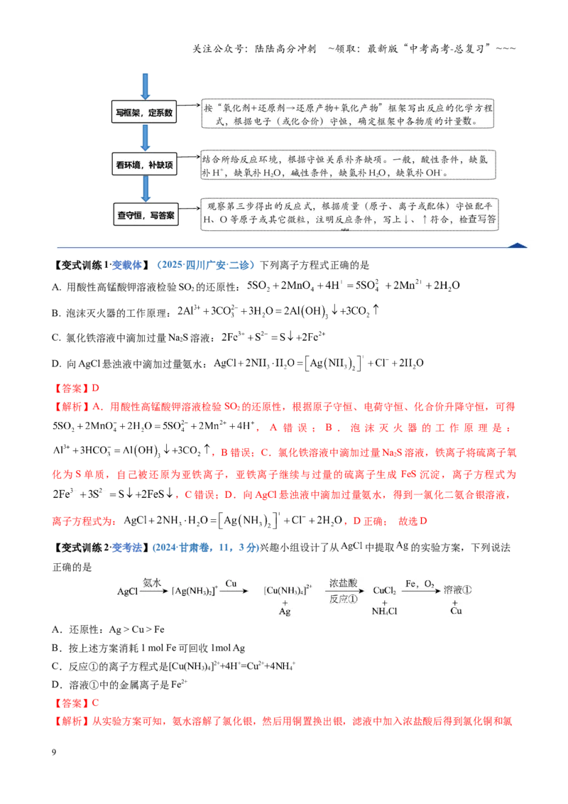 《第05讲氧化还原反应方程式的配平与计算（复习讲义）（四川专用）（教师版）_05-化学-高考总复习_一轮复习_2026年-化学高考一轮复习_2026年高考化学一轮课件+讲义+练习（四川专用）-G335》第9页预览