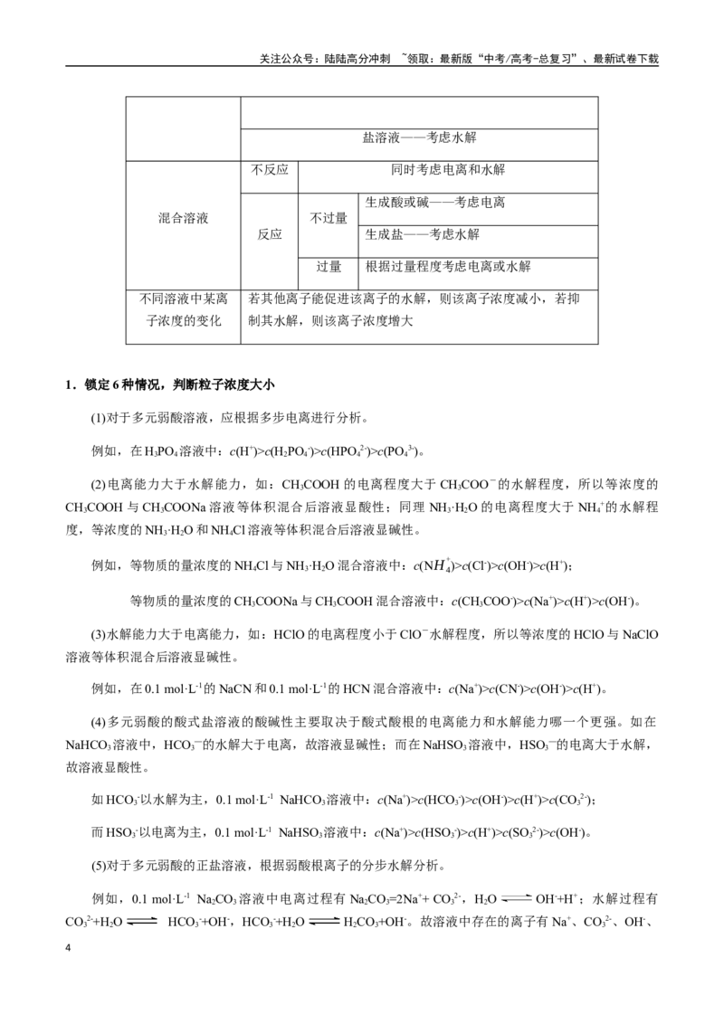 《考点50水溶液中微粒浓度的大小比较（学生版）（新教材新高考）_05-化学-高考总复习_一轮复习_2025年_2025年高考化学一轮·考点讲义练习复习讲义（新教材新高考）_资料》第4页预览