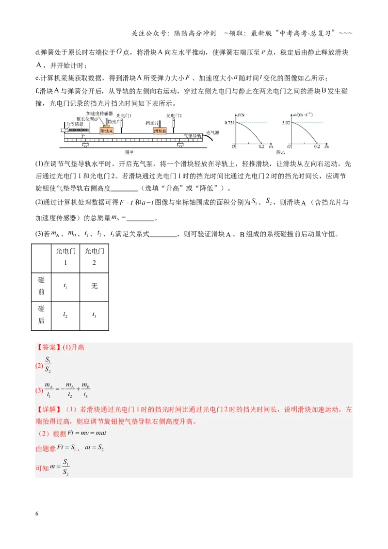 《第25讲实验：验证动量守恒定律（复习讲义）（安徽专用）（教师版）_04-物理-高考总复习_一轮复习_2026年-物理高考一轮复习_2026年高考物理一轮课件+讲义+练习（安徽专用）-G326》第6页预览