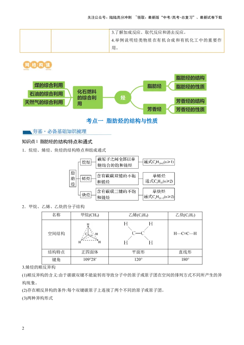 《第37讲烃（讲义）（解析版）_05-化学-高考总复习_一轮复习_2024年_2024年高考化学一轮复习讲练测(课件+讲义+练习)（新高考）_讲义+练习》第2页预览