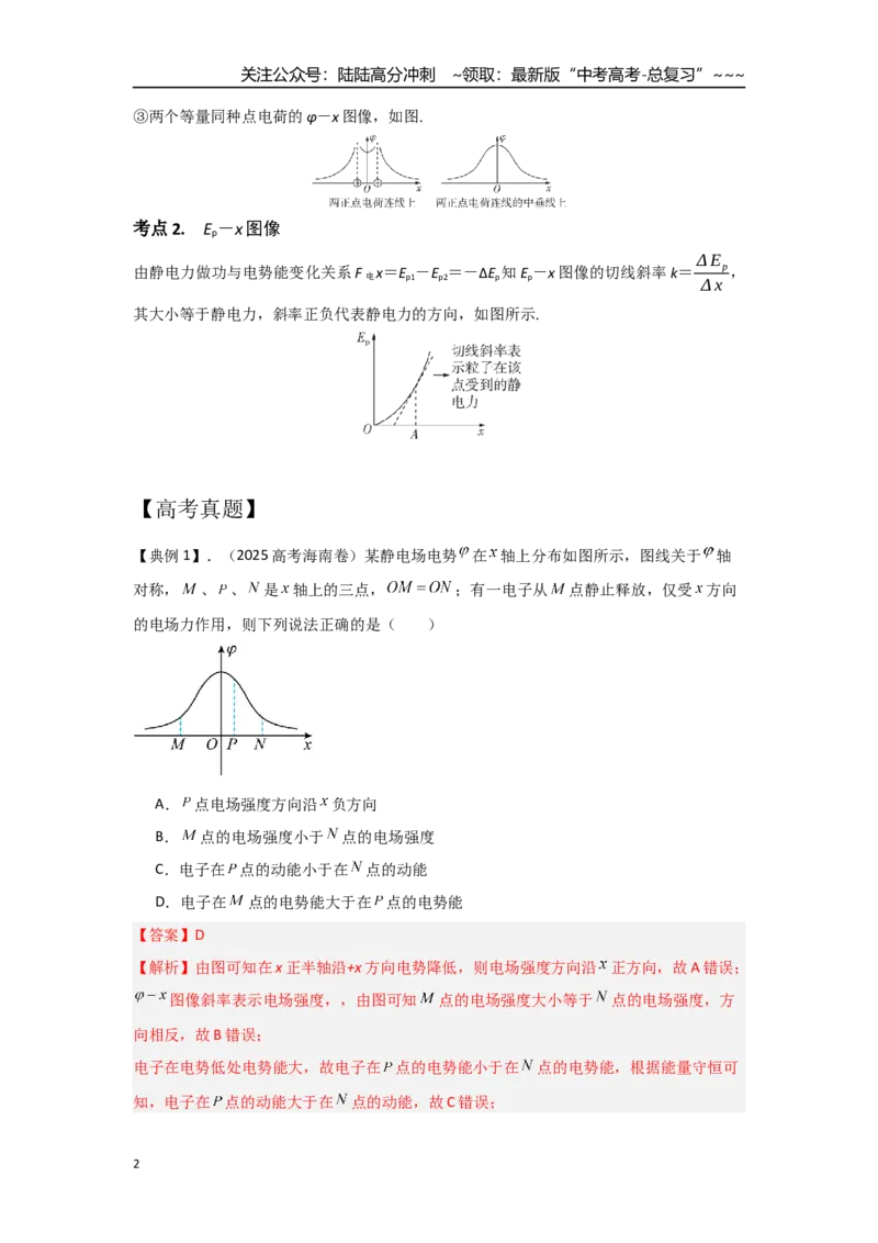 《考点81电势图像和电势能图像（教师版）_04-物理-高考总复习_一轮复习_2026年-物理高考一轮复习_2026年高考物理一轮复习重点考点解读与针对性精讲练-G449_资料_2026版》第2页预览