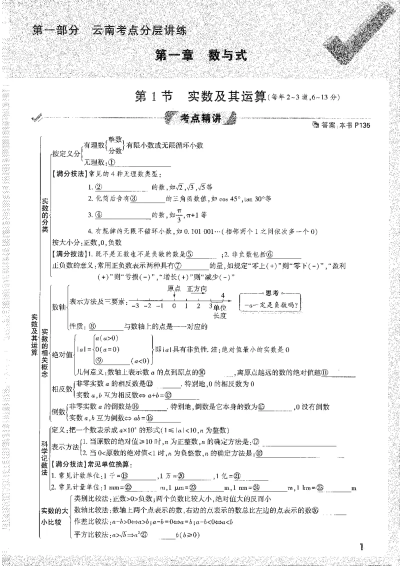 《1试题研究A4_2026版《万维中考试题研究》多省合集_2026版《万唯中考-试题研究》云南语数英物化_2026万唯中考试题研究云南数学》第9页预览
