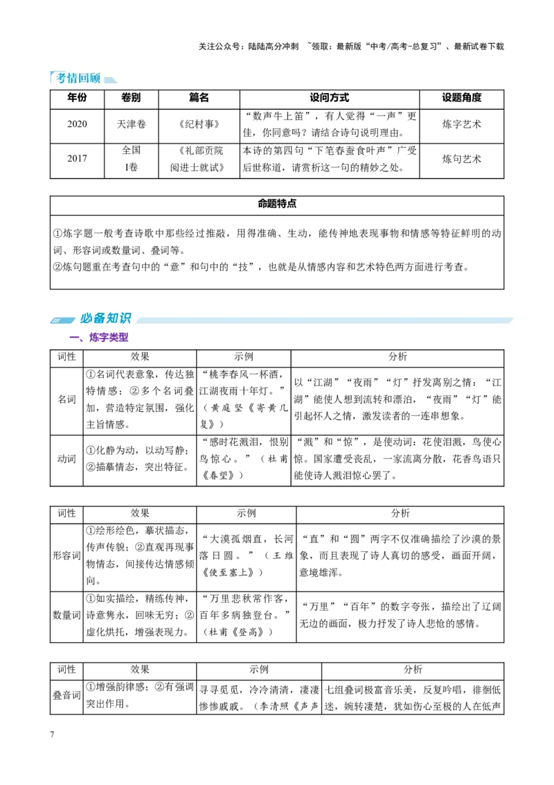 《第2讲鉴赏古代诗歌的语言（讲义）（学生版）_一轮复习_2025年_2025年高考语文一轮复习讲义+练习+课件（新教材新高考）_古代诗歌鉴赏》第7页预览