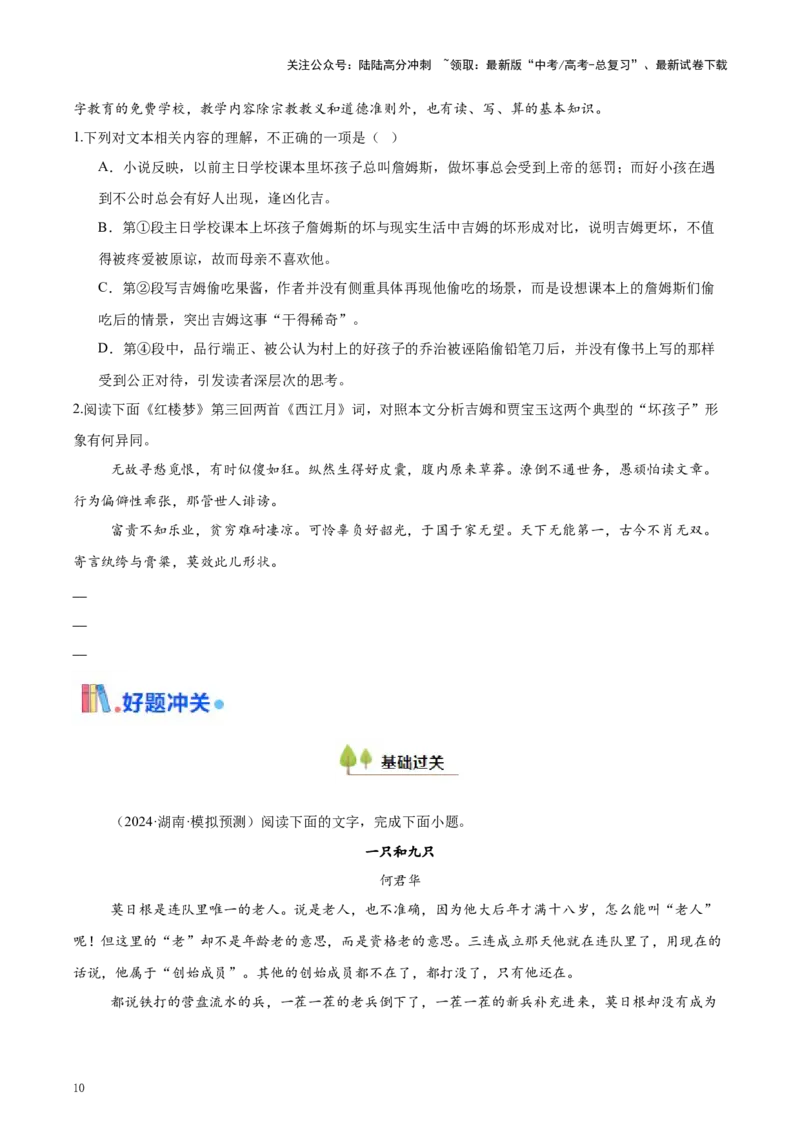 《考点17形象（学生版）_一轮复习_2025年_2025年高考语文一轮复习考点精讲精练（新高考通用）》第10页预览