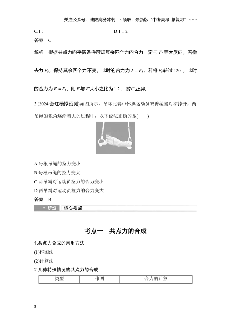 《第2讲　力的合成与分解_04-物理-高考总复习_一轮复习_2026年-物理高考一轮复习_2026年大一轮复习讲义物理课件讲义练习-C203_另附1套Word版题库_第二章　相互作用——力》第3页预览