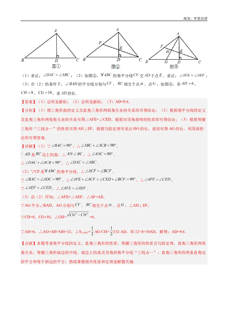 《专题04三角形中的倒角模型之高分线模型、双（三）垂直模型解读与提分精练（全国通用）（解析版）_2025中考数学题型解题分类专题合集_2025中考数学-几何模型归纳训练www.jiaoyupan.vip》第10页预览