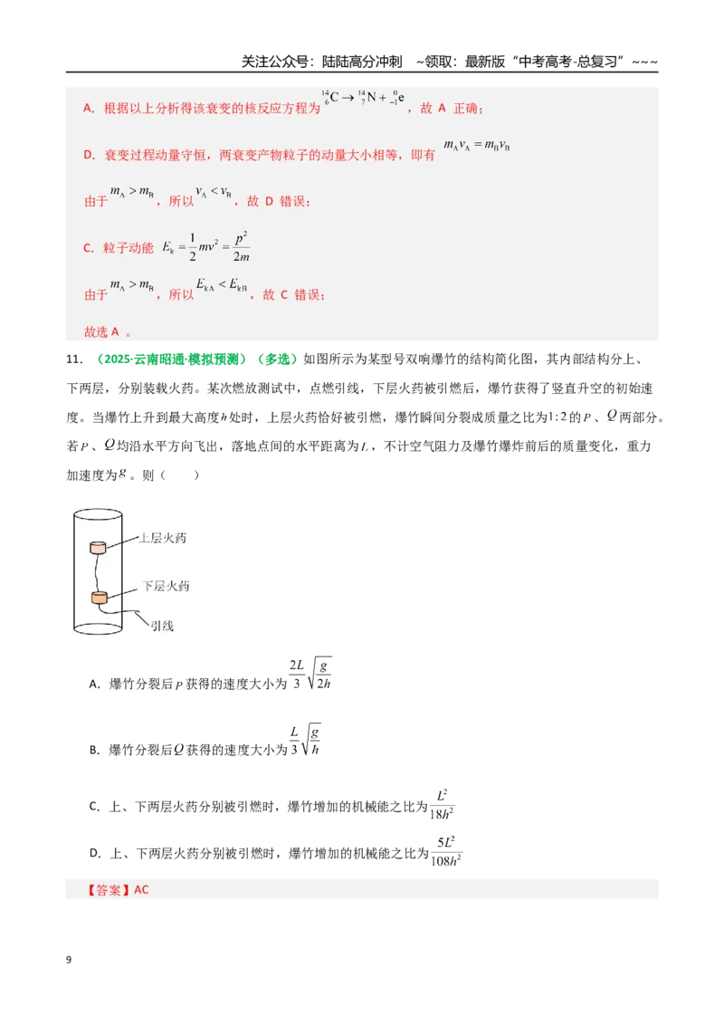 《第25讲动量守恒定律及其应用（专项训练）（全国通用）（教师版）_04-物理-高考总复习_一轮复习_2026年-物理高考一轮复习_2026年高考物理一轮复习讲义+练习+课件（新教材新高考）-G55》第9页预览
