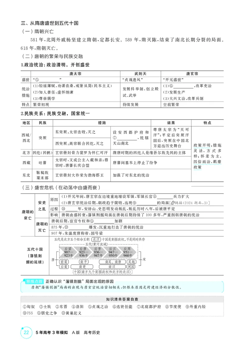 《1_02-第二单元　三国两晋南北朝的民族交融与隋唐统一多民族封建国家的发展-副本_2026版教学资源包_202653高考总复习A版_广东版_2026版.广东版.选考总复习.历史.5·3A版_二、教师用书PDF》第3页预览