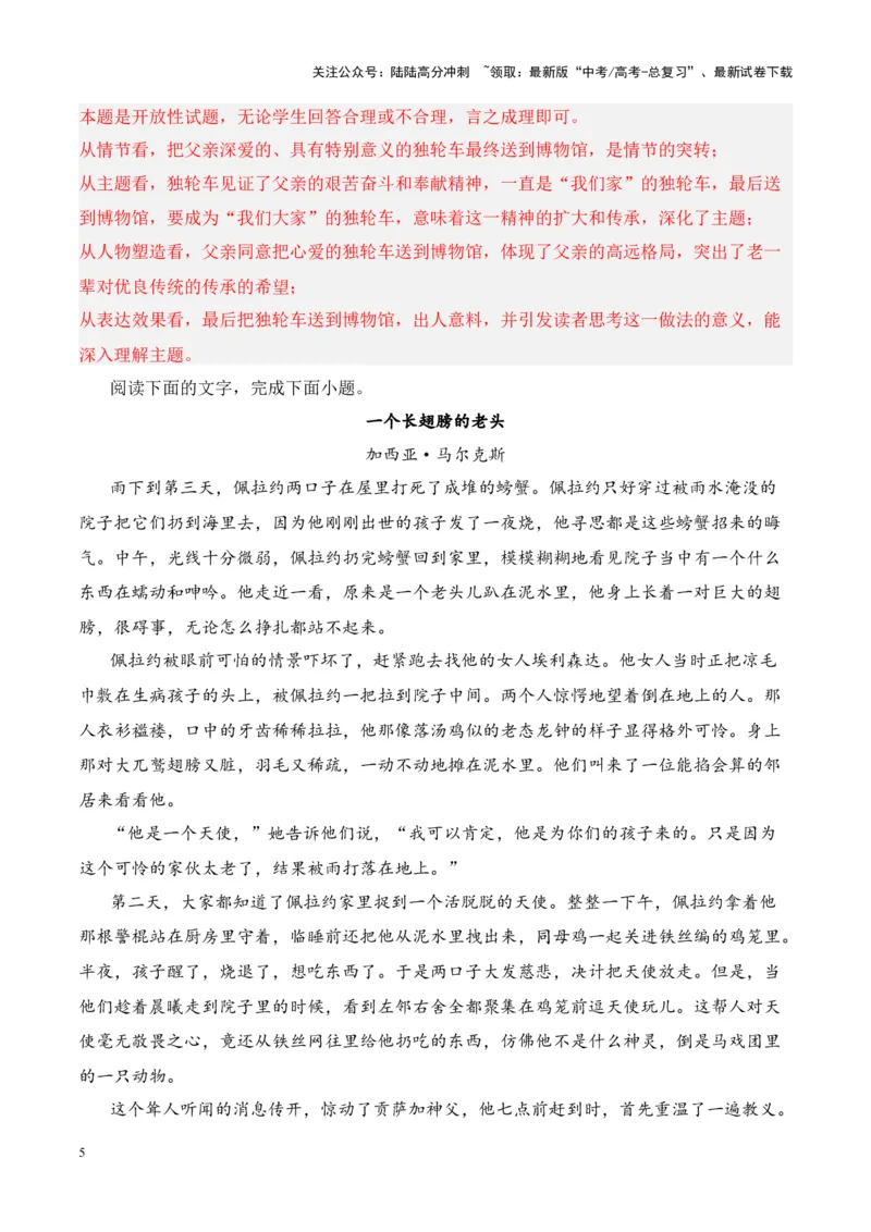 《考点16鉴赏文本特征（解析版）_一轮复习_2024年_2024年高考语文一轮复习小说题型细化专项训练（全国通用）_资料》第5页预览