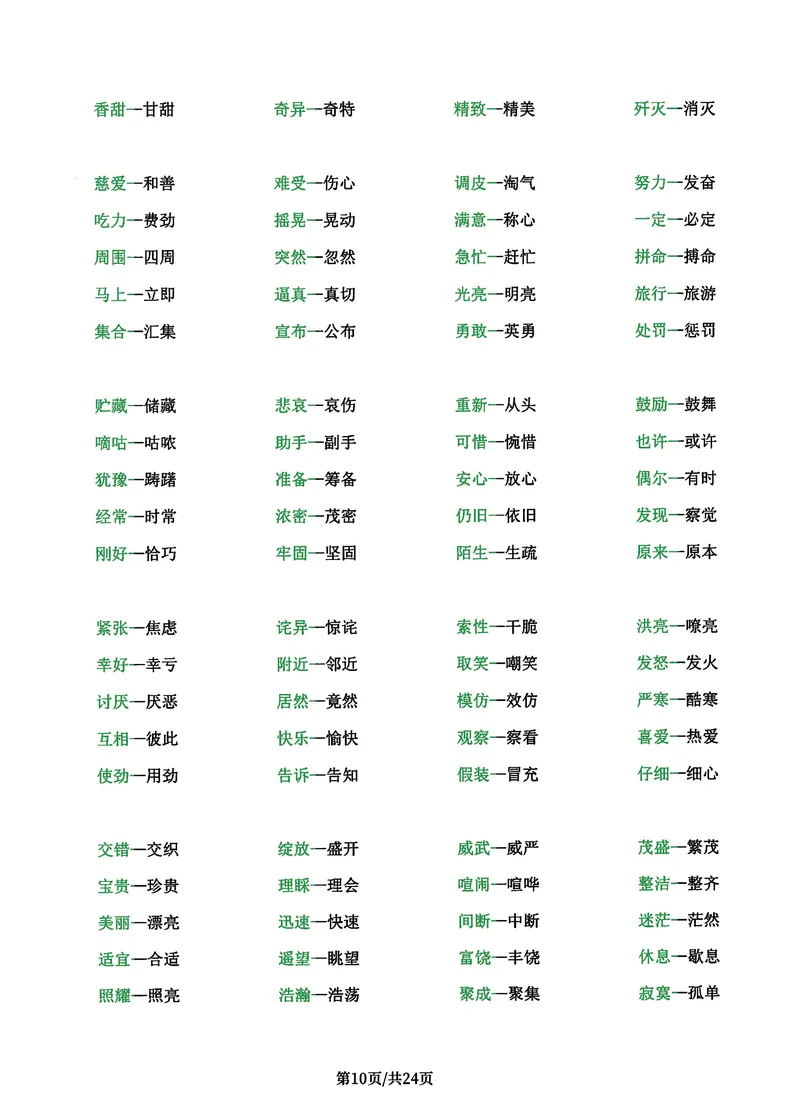 《三年级语文上册总考点清单，史上超全24页！_3年级上册同步教辅合集_3上-语文_三上语文-核心考点》第10页预览