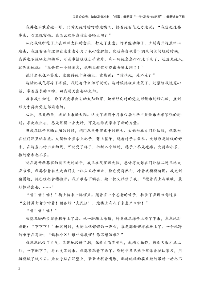 《考点10情节手法：叙述顺序（解析版）_一轮复习_2024年_2024年高考语文一轮复习小说题型细化专项训练（全国通用）_资料》第2页预览