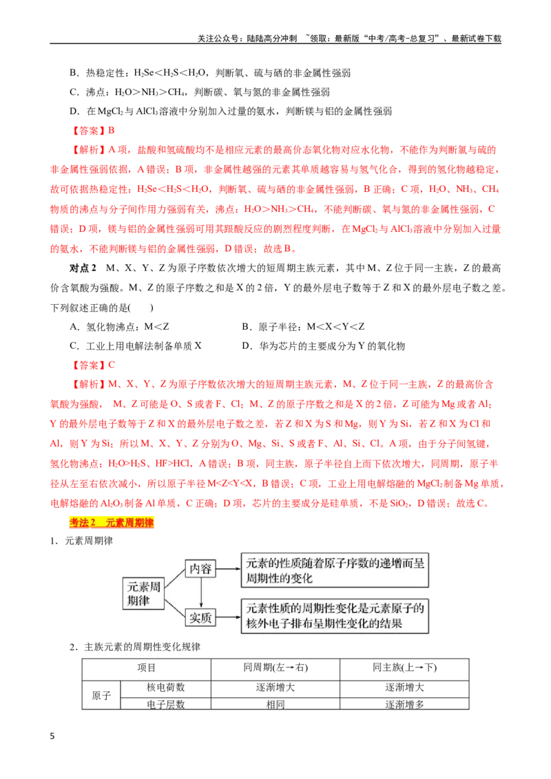《考点07元素周期律和元素周期表(核心考点精讲)_05-化学-高考总复习_一轮复习_2024年_2024年高考化学一轮复习考点帮（全国通用）》第5页预览