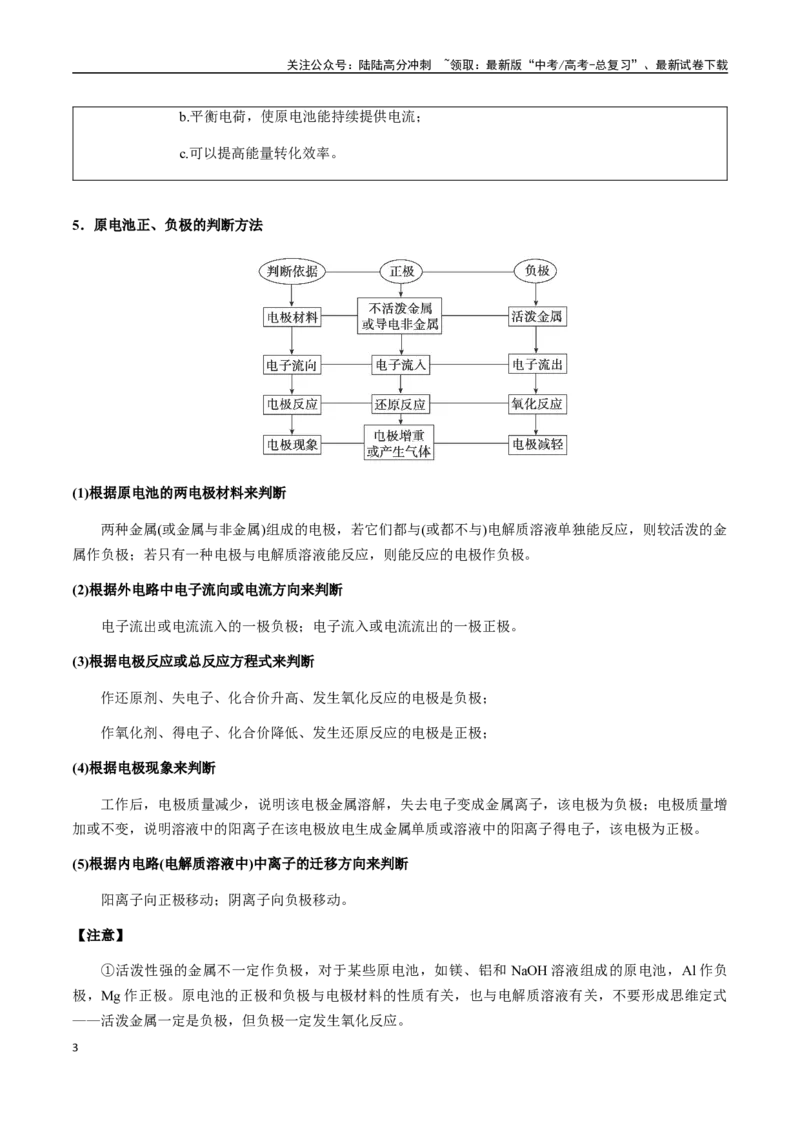 《考点36原电池及其应用、新型化学电源（学生版）（新教材新高考）_05-化学-高考总复习_一轮复习_2025年_2025年高考化学一轮·考点讲义练习复习讲义（新教材新高考）_资料》第3页预览