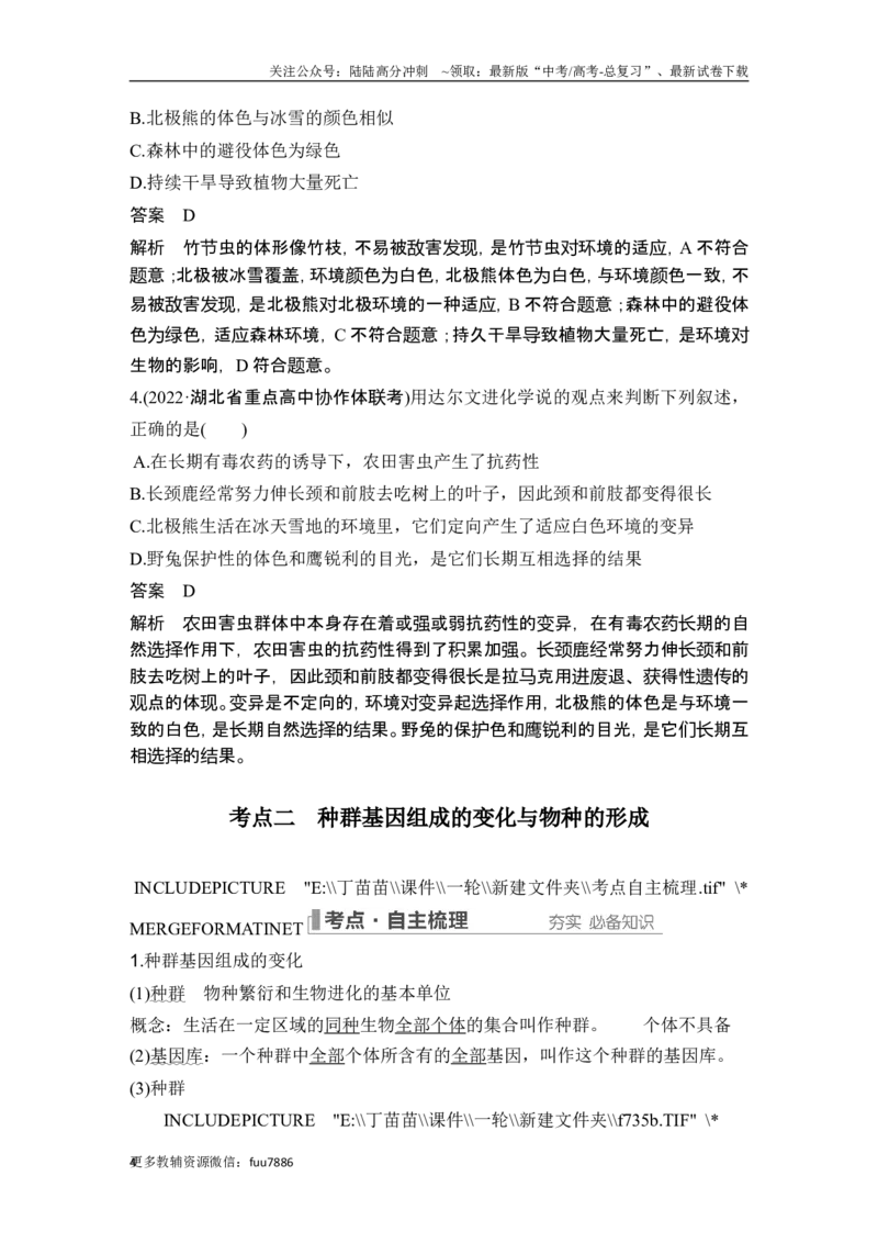 《第21讲生物的进化_06-生物-高考总复习_一轮复习_2024年_2024高考生物大一轮复习课件讲义新人教版知识总结_2024年高考生物一轮复习讲义（新人教版）_另赠1套Word版题库_必修2》第4页预览