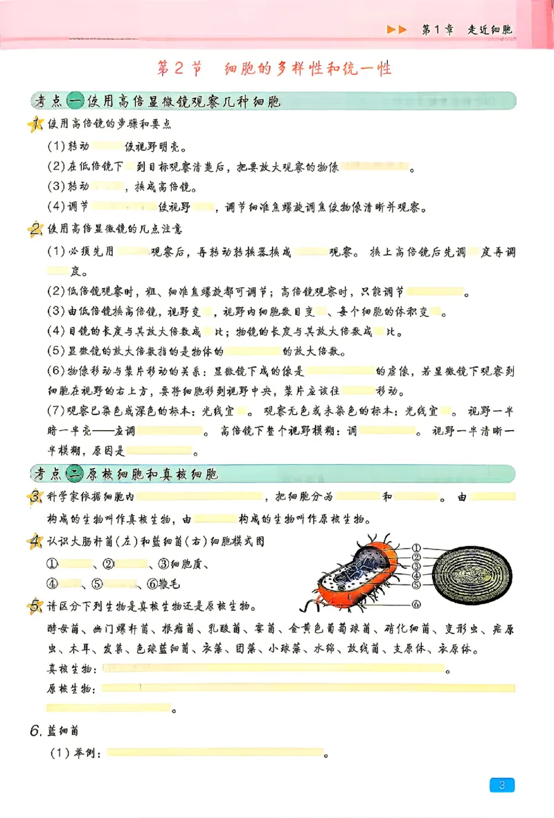 《2027一生儿生物一本通必修一：回归教材填空_2027一生儿高中生物一本通必修一》第7页预览