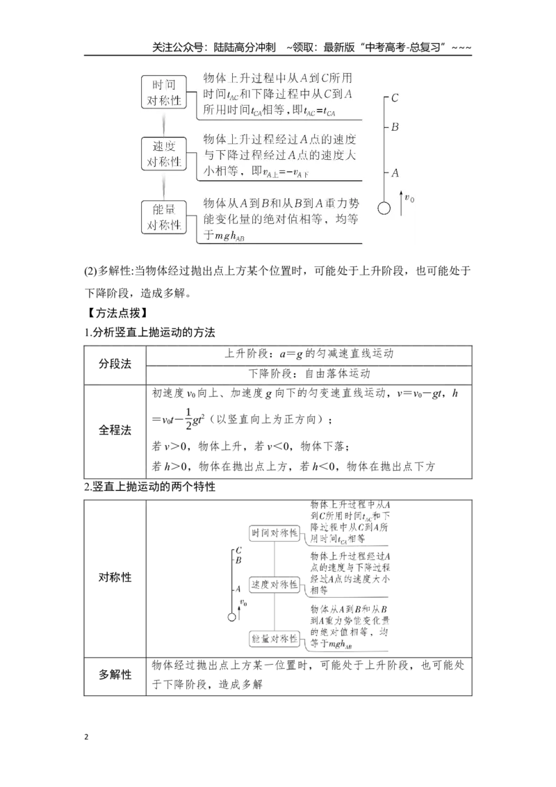 《考点3自由落体和竖直上抛运动（学生版）_04-物理-高考总复习_一轮复习_2026年-物理高考一轮复习_2026年高考物理一轮复习重点考点解读与针对性精讲练-G449_资料_2026版》第2页预览