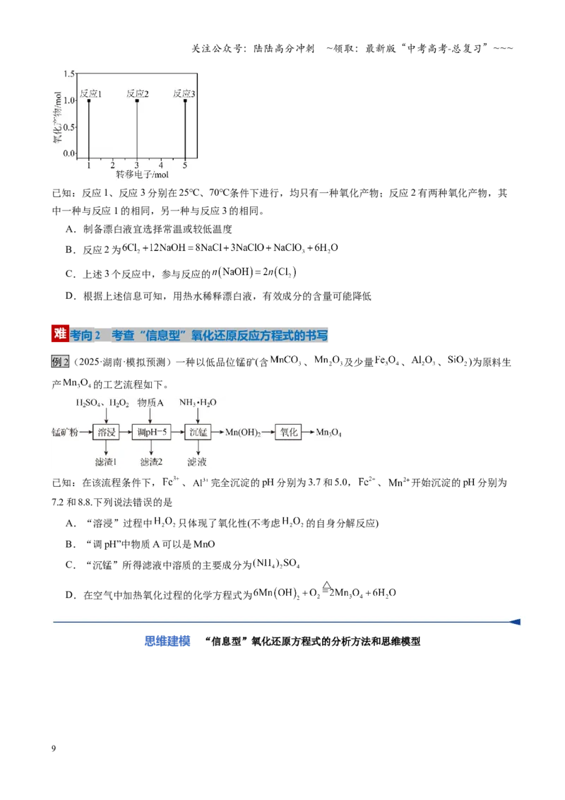 《第05讲氧化还原反应方程式的配平与计算（复习讲义）（湖南专用）（学生版）_05-化学-高考总复习_一轮复习_2026年-化学高考一轮复习_2026年高考化学一轮课件+讲义+练习（湖南专用）-G331》第9页预览