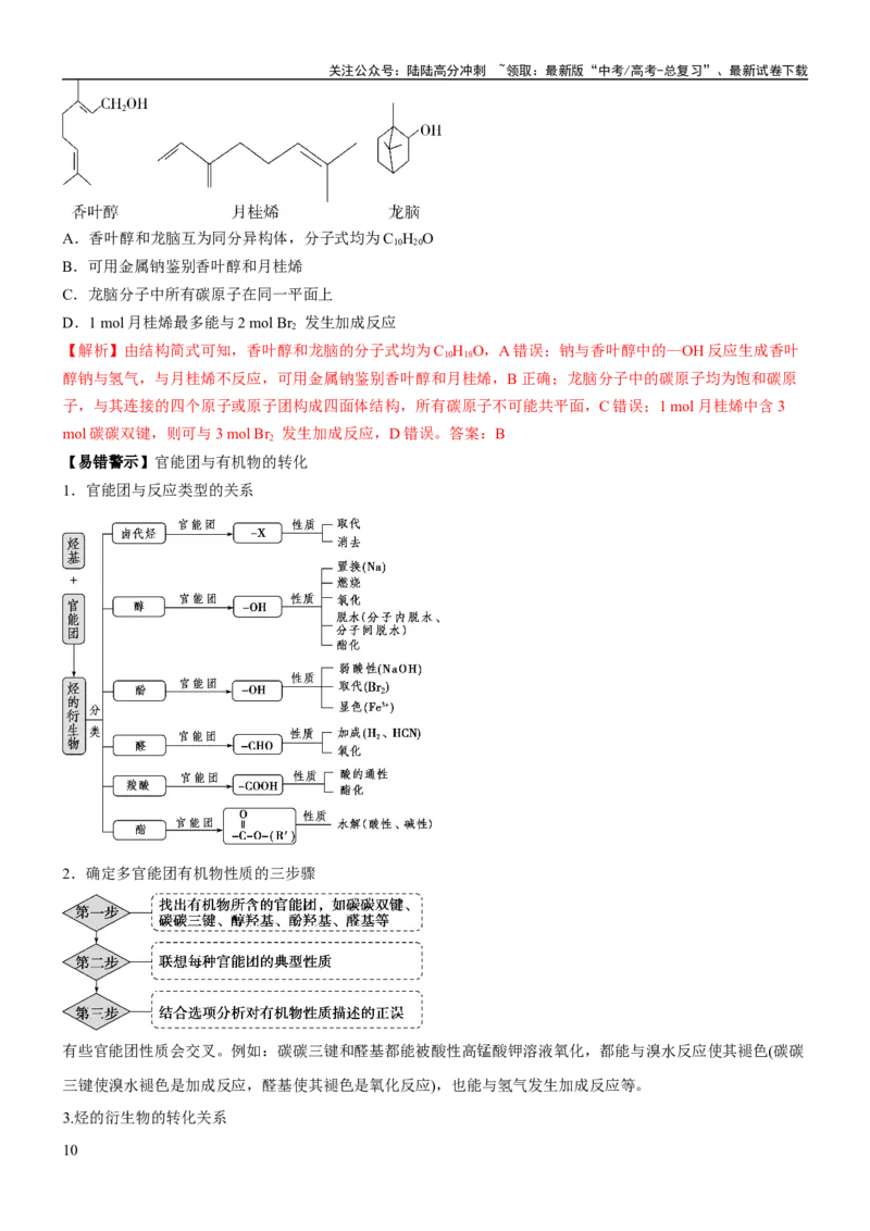 《考点3烃的衍生物的结构与性质（核心考点精讲精练）-备战2024年高考化学一轮复习考点帮（新高考专用）（解析版）_05-化学-高考总复习_一轮复习_2024年_第9章有机化学基础》第10页预览