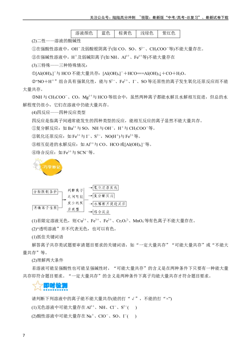 《考点04离子反应(核心考点精讲)_05-化学-高考总复习_一轮复习_2024年_2024年高考化学一轮复习考点帮（全国通用）_考点04离子反应（核心考点精讲精练）（全国通用）》第7页预览