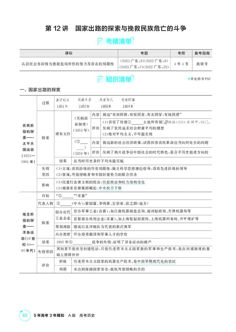 《1_05-第五单元　晚清时期的内忧外患与救亡图存_2026版教学资源包_202653高考总复习A版_广东版_2026版.广东版.选考总复习.历史.5·3A版_二、教师用书PDF_必修中外历史纲要（上）_2_精讲册PDF》第6页预览