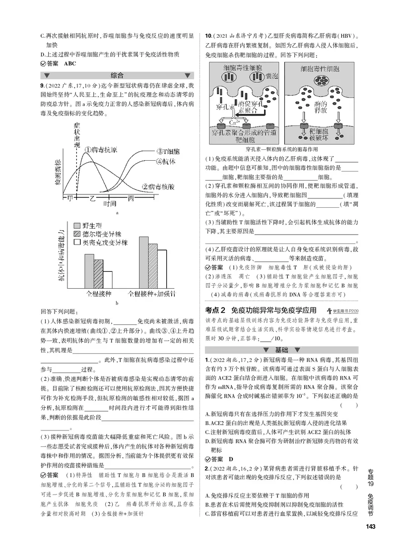 《1_专题19　免疫调节(PDF版）_2023版教学资源包_2023版新高考新教材版选考总复习生物5·3B版_19_专题十九免疫调节_4_专题电子书》第2页预览