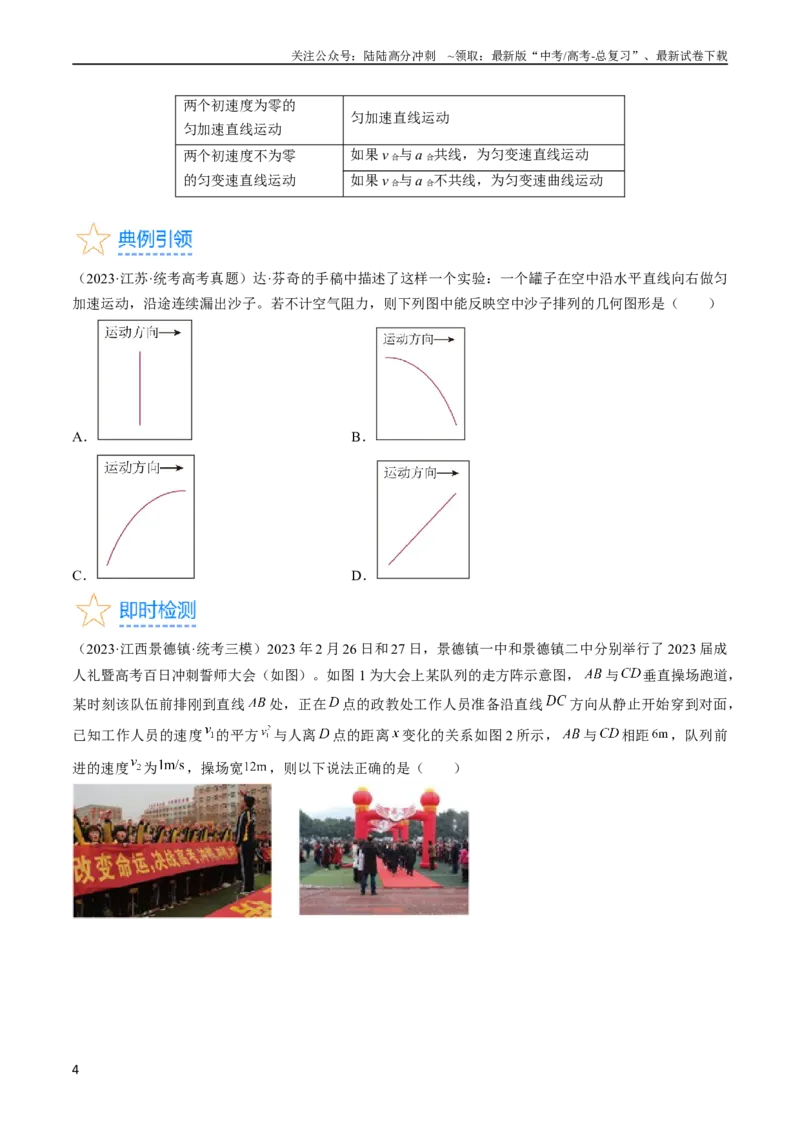 《考点15运动的合成与分解（原卷版）_04-物理-高考总复习_一轮复习_2024年_2024年高考物理一轮复习考点帮（全国通用）》第4页预览