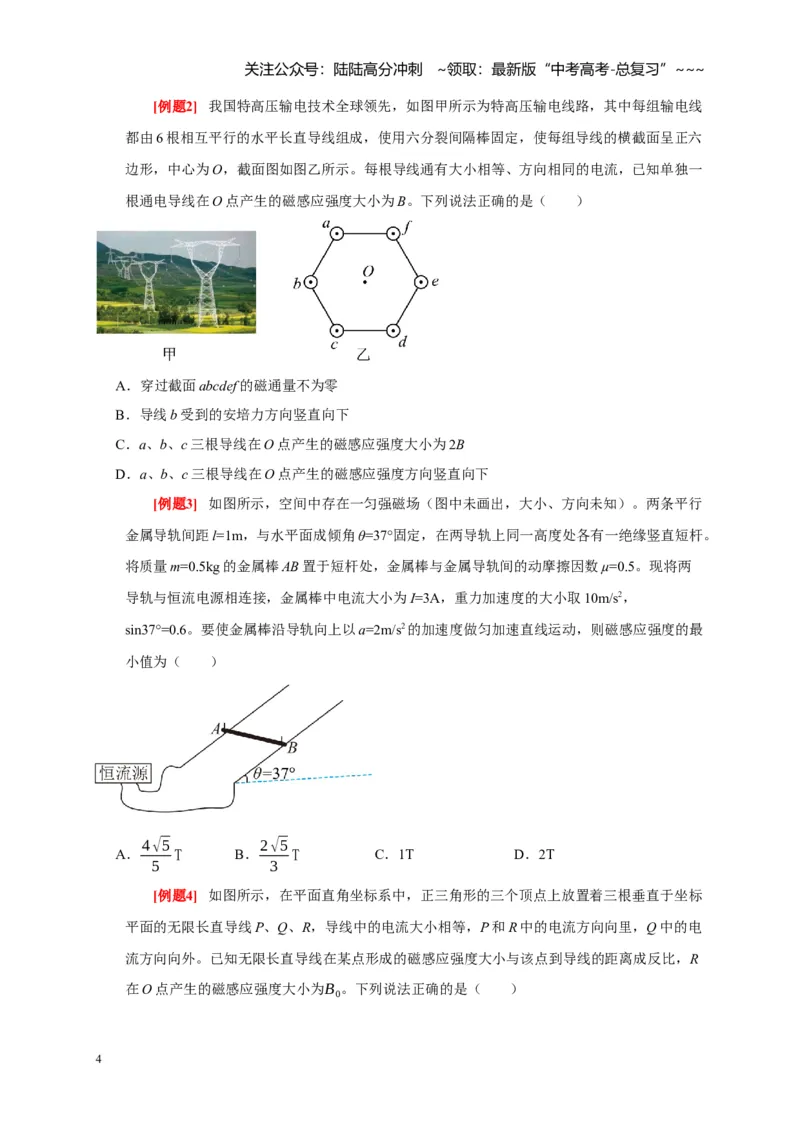 《第21讲磁场的描述磁场对电流的作用（学生版）_04-物理-高考总复习_一轮复习_2026年-物理高考一轮复习_2026年高考物理一轮复习考点精讲精练（全国通用）-G346_资料_2026版》第4页预览
