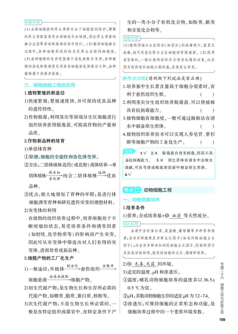 《1_26-专题二十六　细胞工程与胚胎工程（教参电子书—知识讲解）_2024版教学资源包_2024版.新高考版生物.5·3A版_26_专题二十六细胞工程与胚胎工程_4_PDF教参电子书》第2页预览