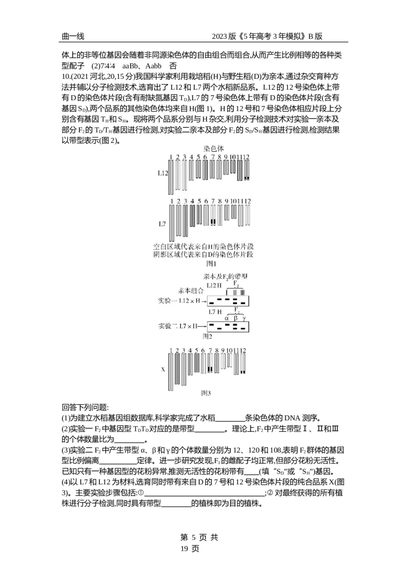 《1_专题12　基因的自由组合定律（试题word）_2023版教学资源包_2023版新高考新教材版选考总复习生物5·3B版_12_专题十二基因的自由组合定律_3_试题WORD》第5页预览