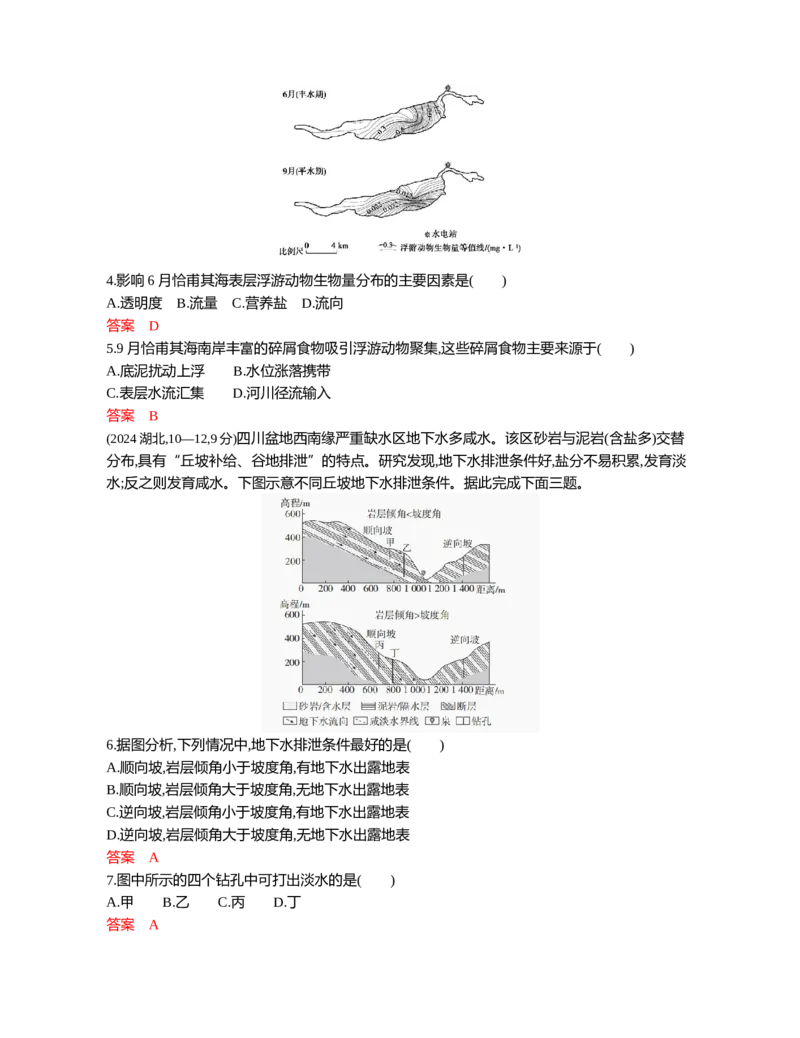 《1_04第四章_2026版教学资源包_202653高考总复习A版_江苏版_2026版.江苏版.选考总复习.地理.5·3A版_第四章地球上的水_5_习题WORD》第5页预览