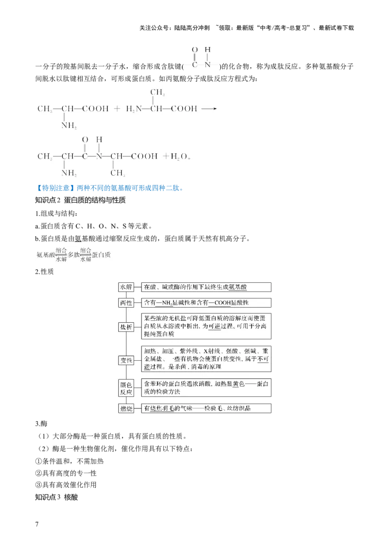 《第40讲生物大分子合成高分子（讲义）（解析版）_05-化学-高考总复习_一轮复习_2024年_2024年高考化学一轮复习讲练测(课件+讲义+练习)（新高考）_讲义+练习》第7页预览