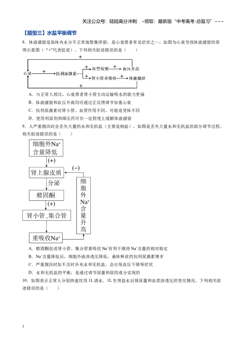 《第25讲神经调节与体液调节的关系（专项训练）（黑吉辽蒙专用）（学生版）_06-生物-高考总复习_一轮复习_2026年-生物高考一轮复习_2026年高考生物一轮课件+讲义+练习（黑吉辽蒙专用）-G330》第3页预览