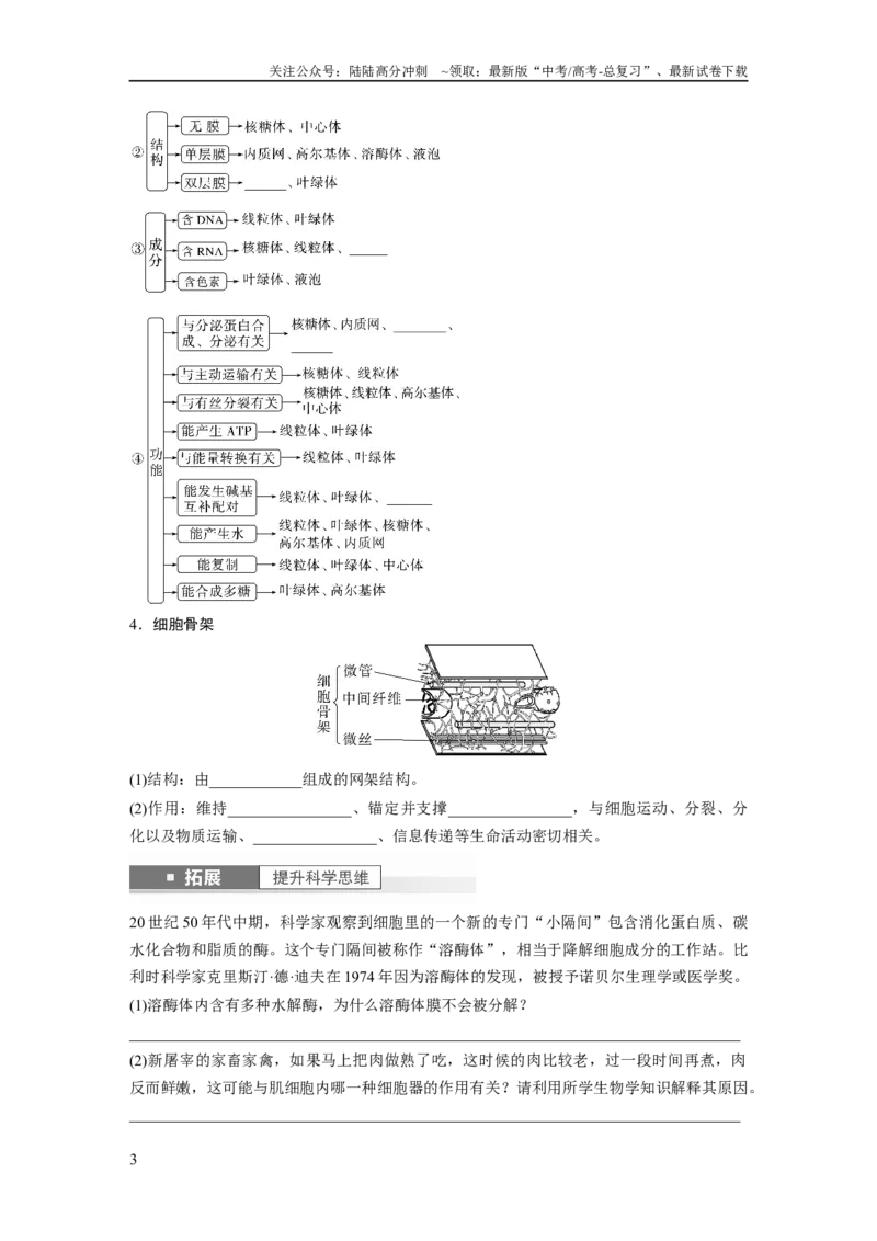 《第2单元　第2课时　细胞器之间的分工合作_06-生物-高考总复习_一轮复习_2024年_2024高考生物大一轮复习课件讲义新人教版知识总结_2024年高考生物一轮复习讲义（新人教版）_大一轮复习讲义》第3页预览