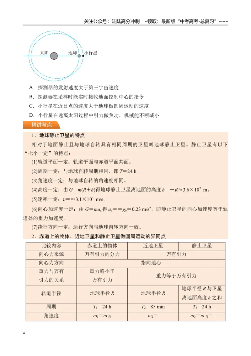 《第25讲人造卫星宇宙速度-（讲义）（学生版）_04-物理-高考总复习_一轮复习_2026年-物理高考一轮复习_2026年高考物理一轮复习精讲精练-G367_资料》第4页预览