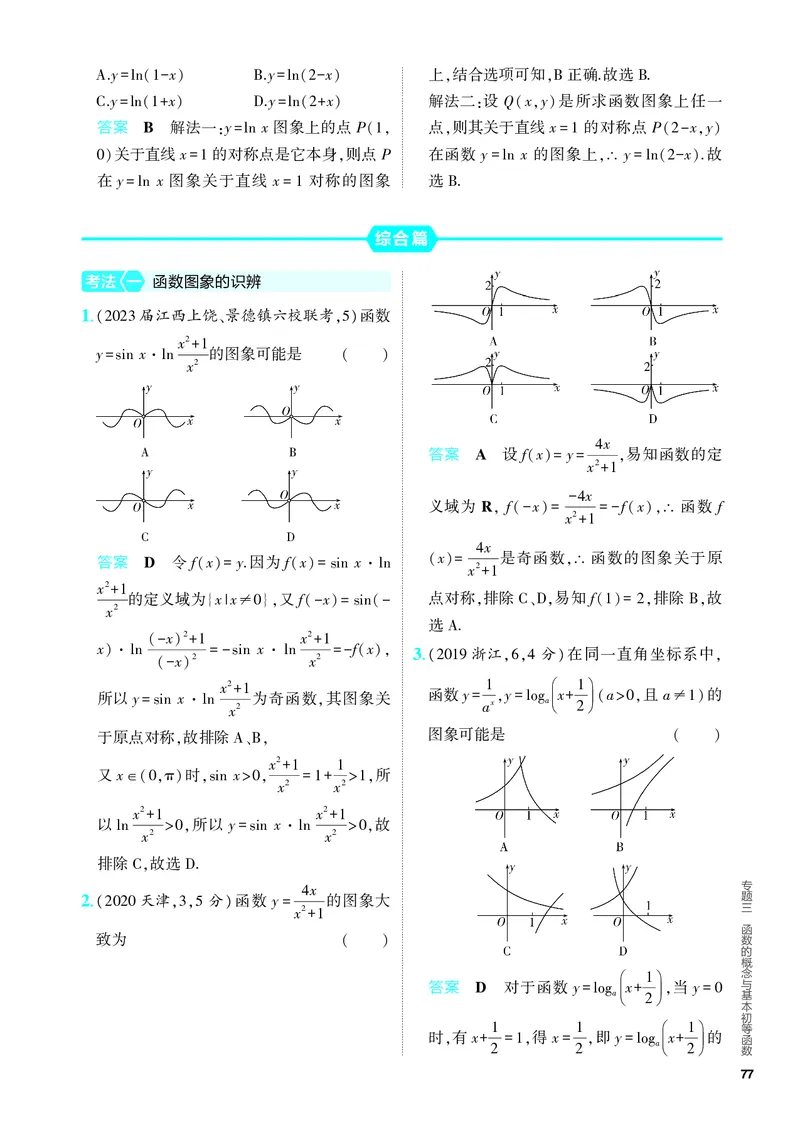 《1_3.4　函数的图象（分层集训）_2024版教学资源包_2024版.新高考版数学.5·3A版_8_专题三34函数的图象_4_PDF教参电子书》第3页预览