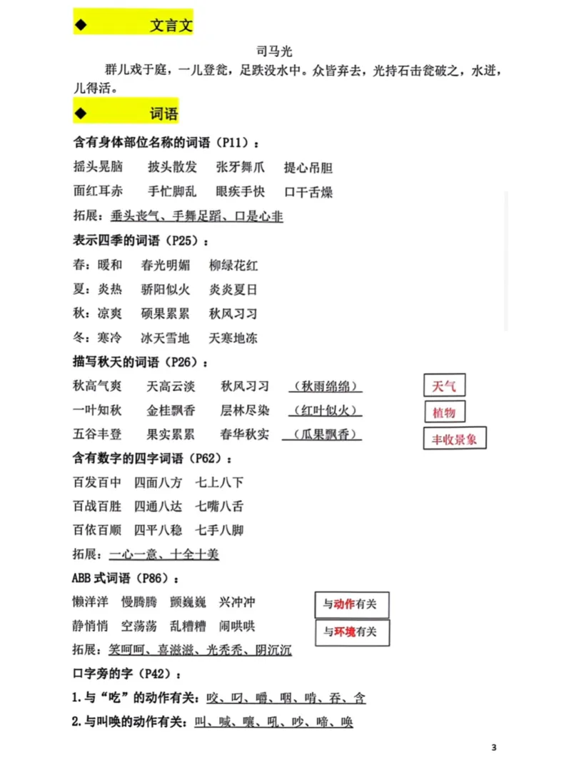 《三上语文期末复习必考汇总(1)_3年级上册同步教辅合集_3上-语文_三上语文-核心考点》第3页预览