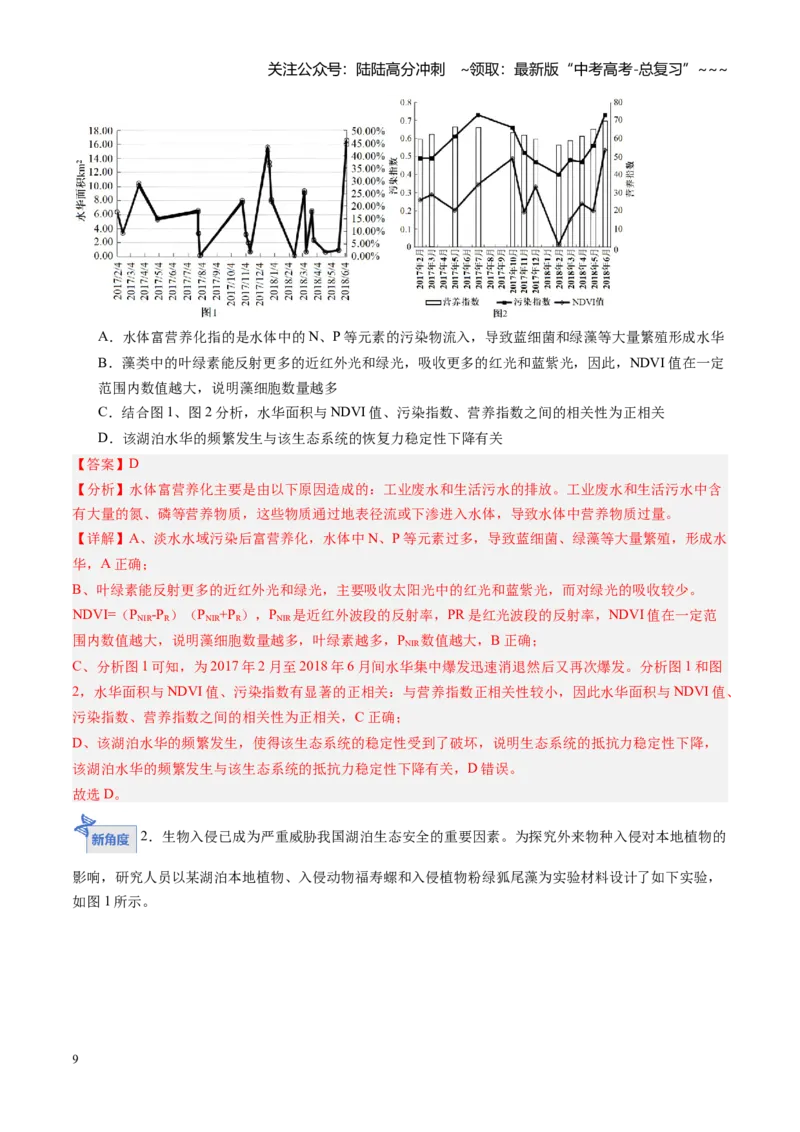 《第39讲人与环境（专项训练）（福建专用）（教师版）_06-生物-高考总复习_一轮复习_2026年-生物高考一轮复习_2026年高考生物一轮课件+讲义+练习（福建专用）-G328》第9页预览