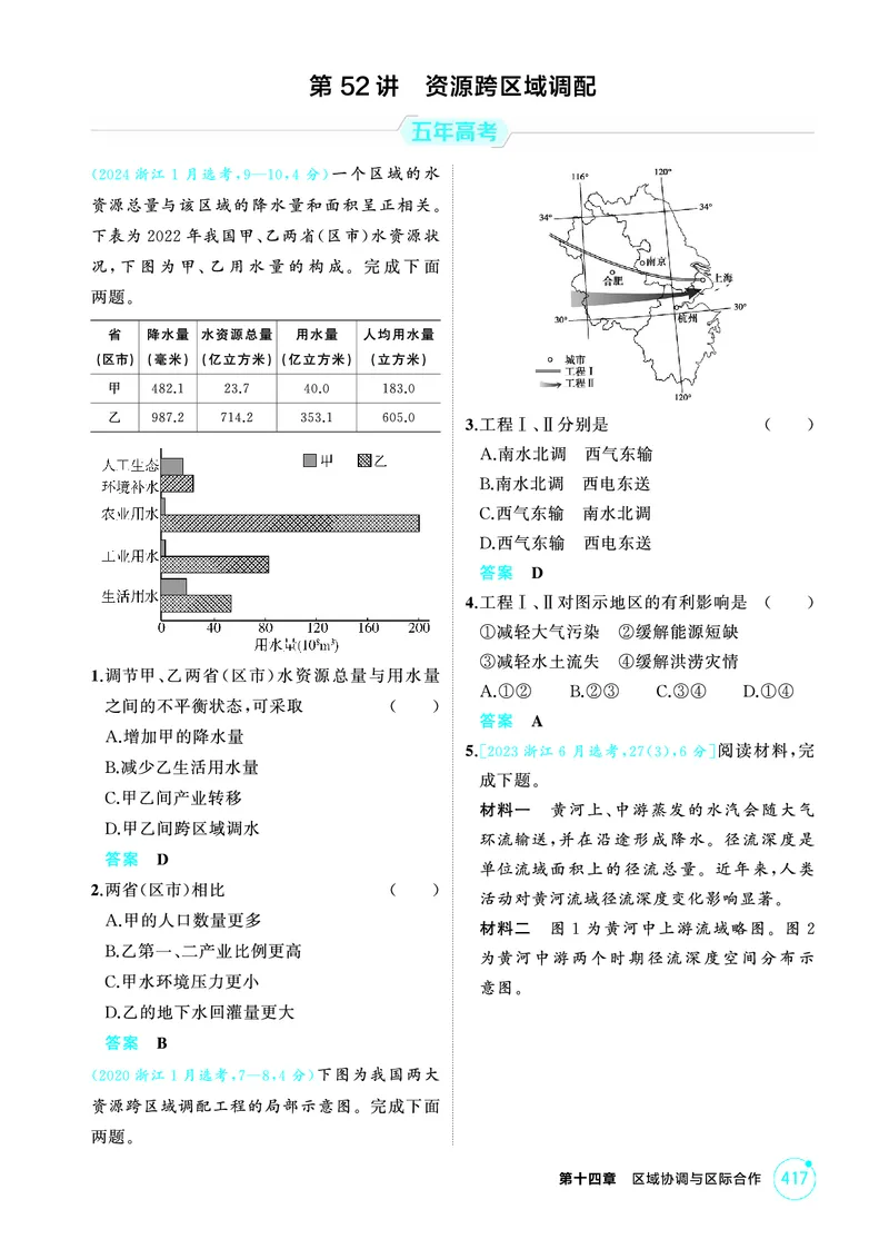 《1_14第十四章_2026版教学资源包_202653高考总复习A版_广东版_2026版.广东版.选考总复习.地理.5·3A版_第十四章区域协调与区际合作_1_精练册PDF》第9页预览