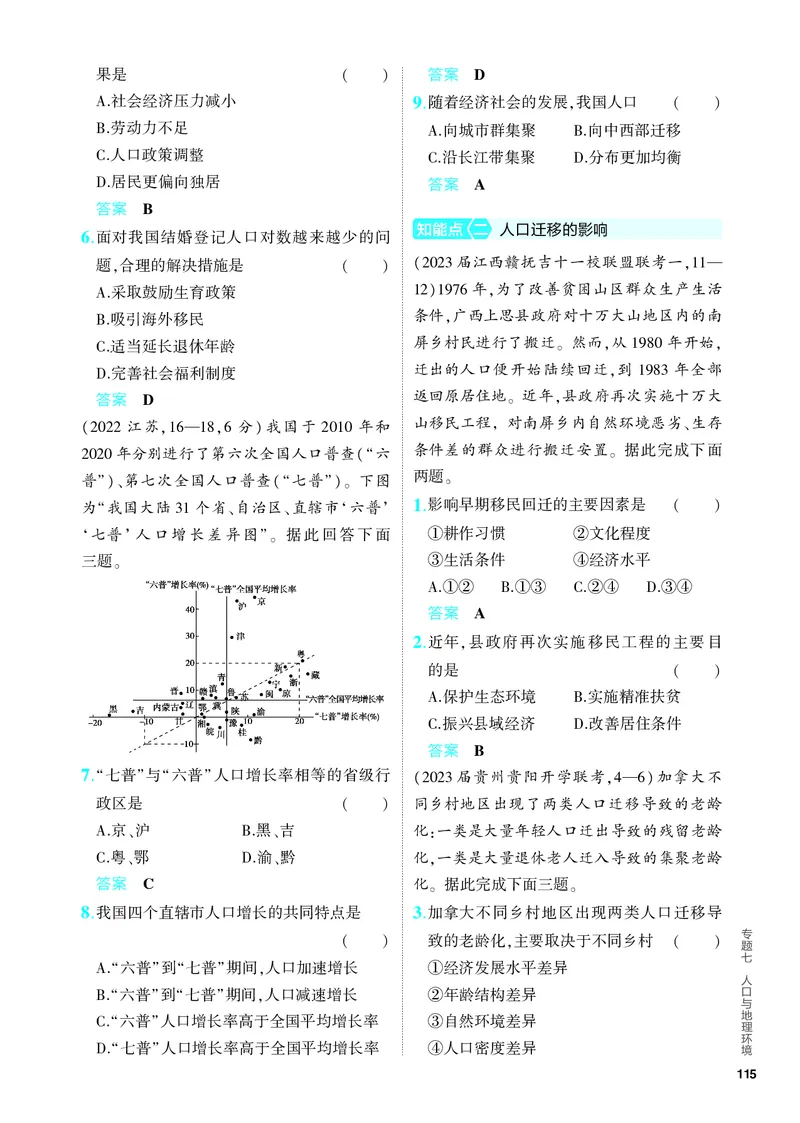 《1_5.PDF教参电子书——分层集训册_2024版教学资源包_2024版.新高考版地理.5·3A版_9_专题七人口与地理环境_4_PDF教参电子书》第6页预览