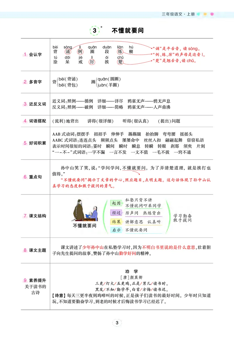 《三（上）语文状元语文笔记（背记清单）_3年级上册同步教辅合集_3上-语文_三上语文-核心考点》第4页预览