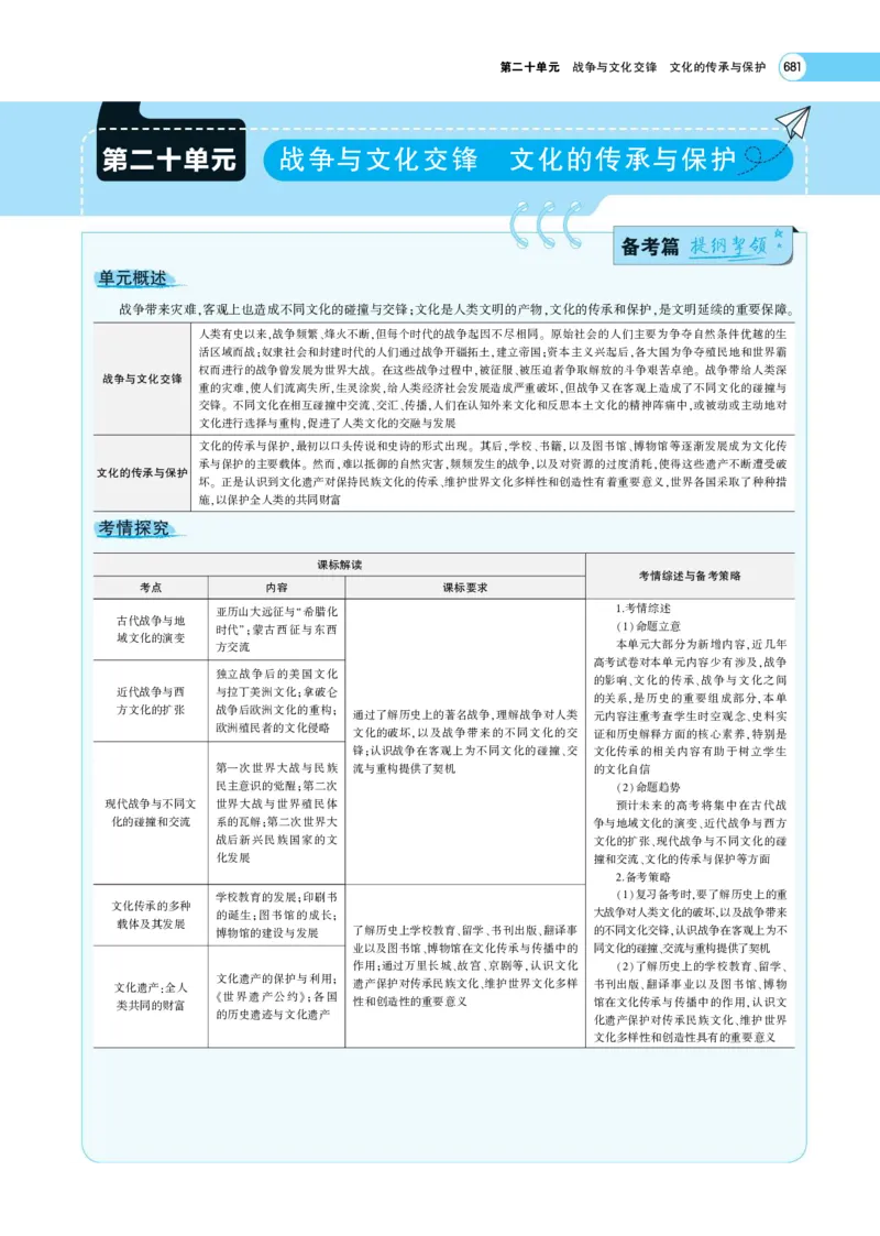 《1_专题考点精析_2023版教学资源包_2023版新高考版选考总复习历史5·3A版_20_第二十单元战争与文化交锋文化的传承与保护_7_专题考点精析》第1页预览