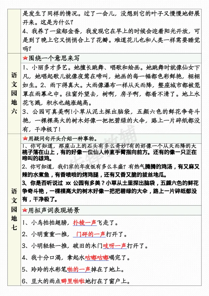 《三年级（下）语文1-8单元语文园地句子仿写+应用文专练_3年级下册同步教辅_3下-语文_三下语文词语+句子》第3页预览